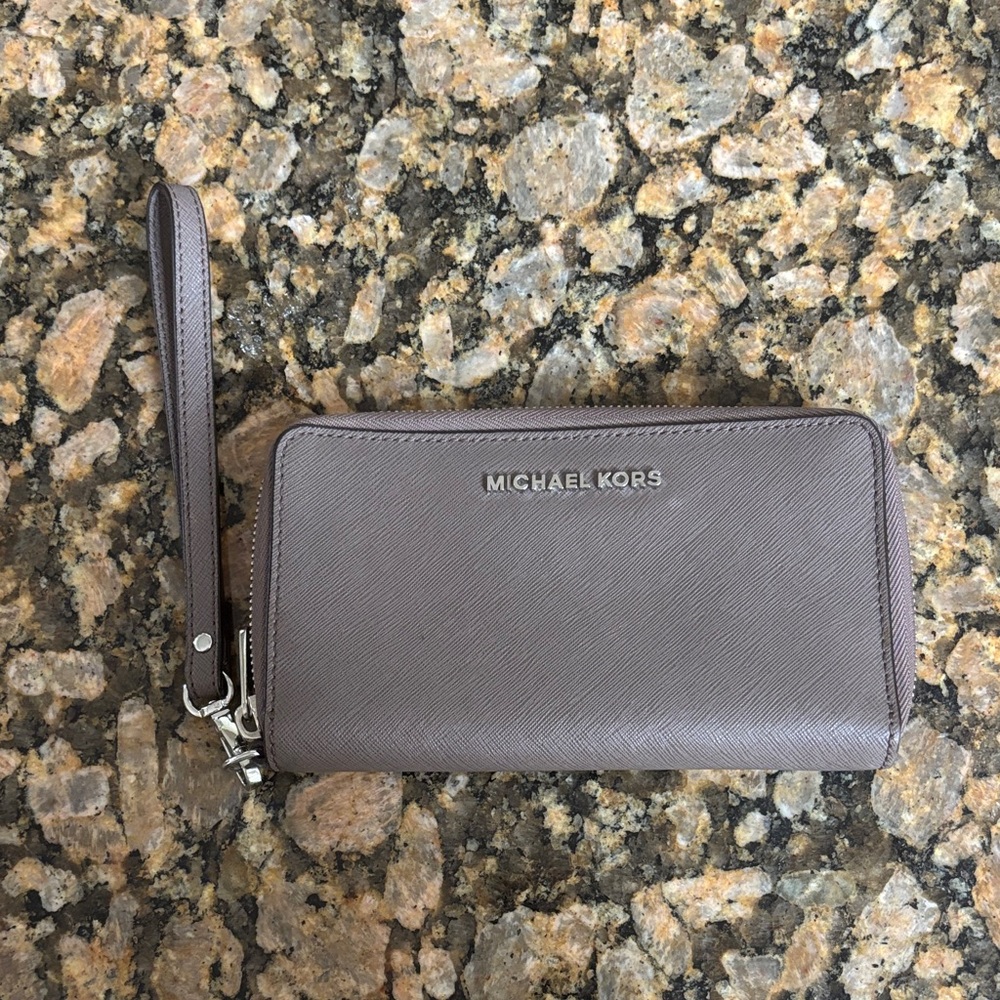 Michael Kors Taupe Wristlet